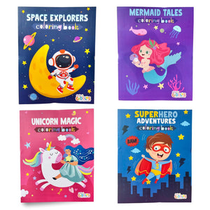 Cots and Cuddles Unicorn, Space, Mermaid & Superhero Theme Colouring Book for Kids - CNC4DesignColorBook