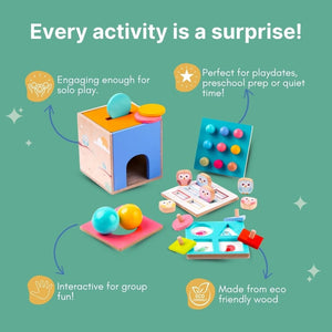 Cots and Cuddles Wooden 5 in 1 Activity Cube for Kids - CNCWooden5in1ActivityCube
