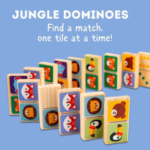 Cots and Cuddles Wooden Animal Faces Dominoe Blocks for Kids - CNCWoodenDominoes