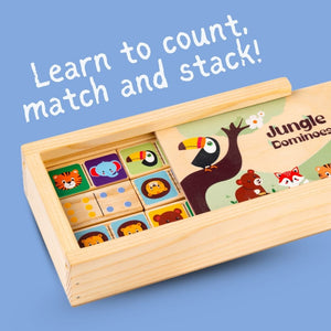 Cots and Cuddles Wooden Animal Faces Dominoe Blocks for Kids - Building Blocks