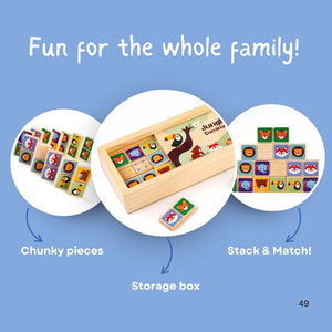 Cots and Cuddles Wooden Animal Faces Dominoe Blocks for Kids - CNCWoodenDominoes