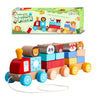 Cots and Cuddles Wooden Animal Parade Train Pull Along Toy for Kids - CNCWoodenAnimalParade