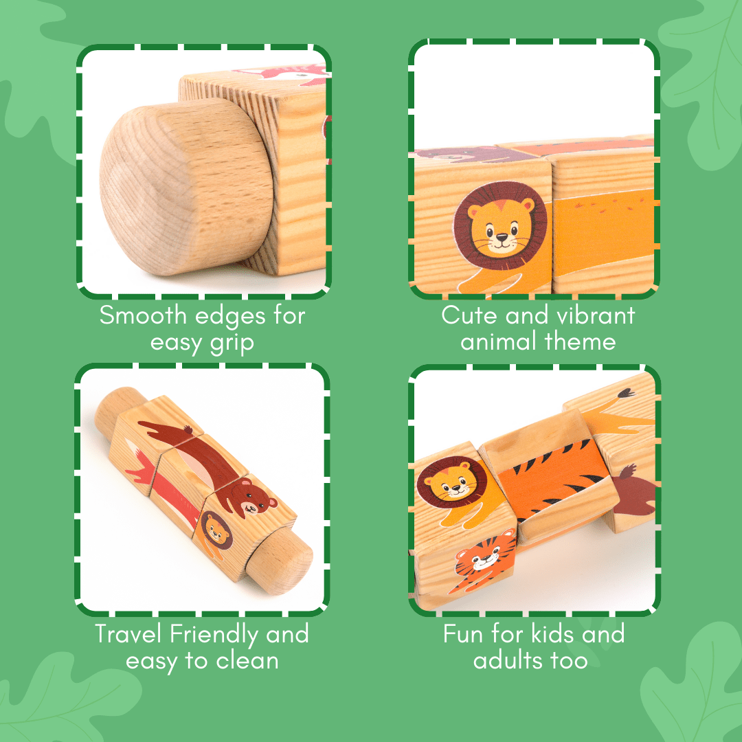 Cots and Cuddles Wooden Animal Rotate & Match Puzzle - CNC Wooden Rotate & Match Puzzle