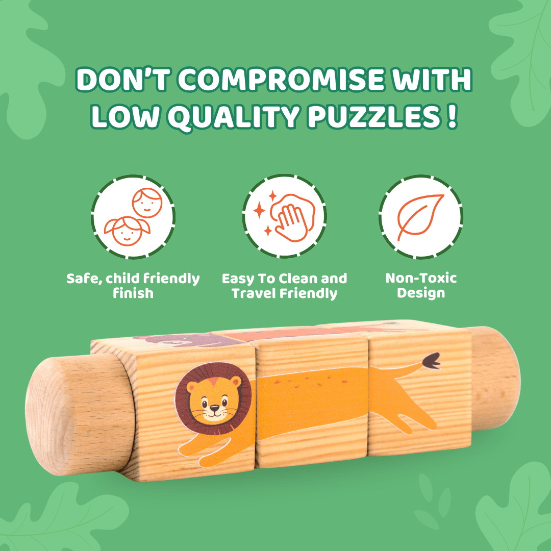 Cots and Cuddles Wooden Animal Rotate & Match Puzzle - CNC Wooden Rotate & Match Puzzle