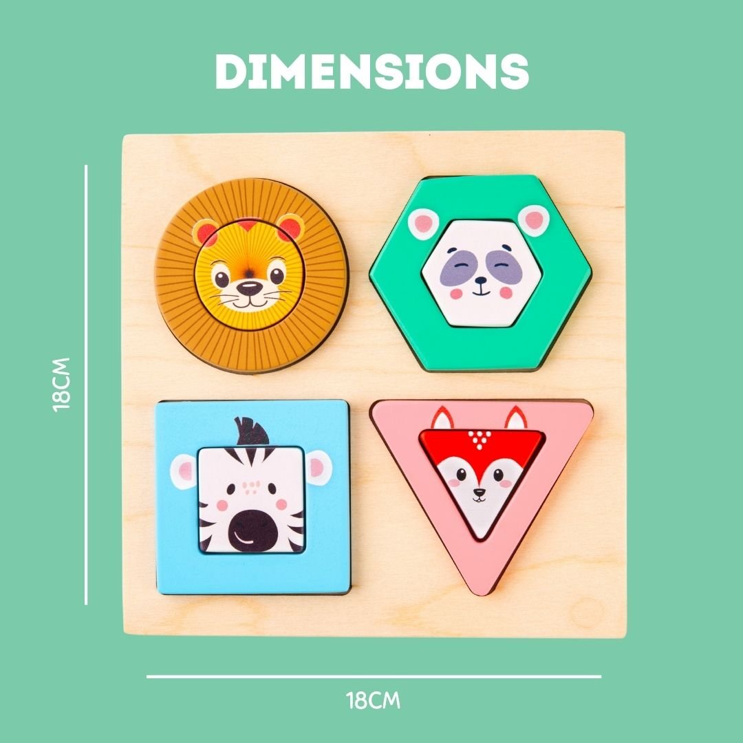 Cots and Cuddles Wooden Animal Stack & Sort Shapes for Kids - CNCWoodenAnimalStack&Sort