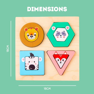 Cots and Cuddles Wooden Animal Stack & Sort Shapes for Kids - CNCWoodenAnimalStack&Sort
