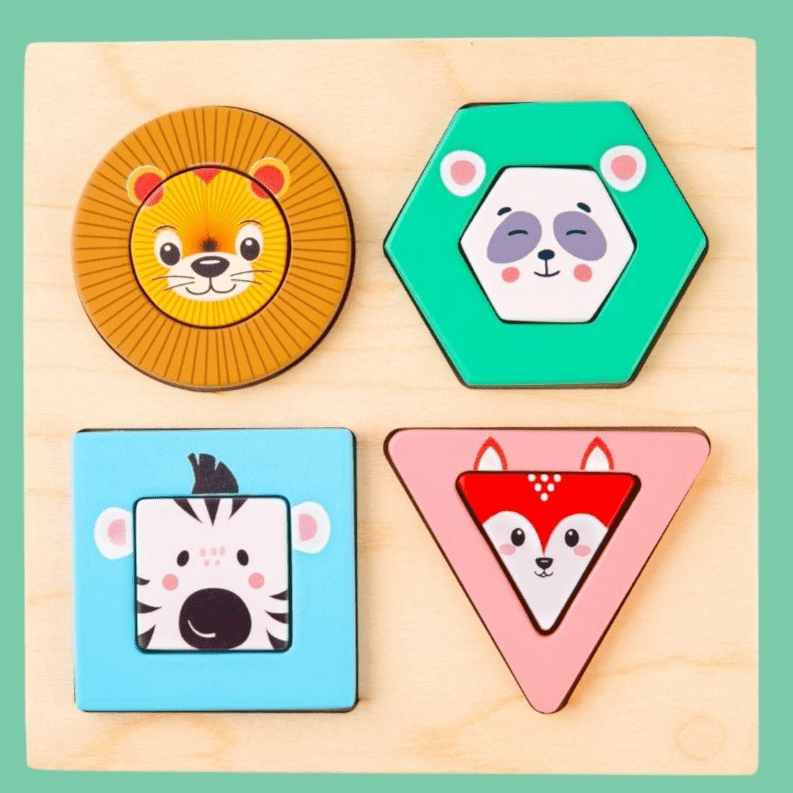 Cots and Cuddles Wooden Animal Stack & Sort Shapes for Kids - CNCWoodenAnimalStack&Sort