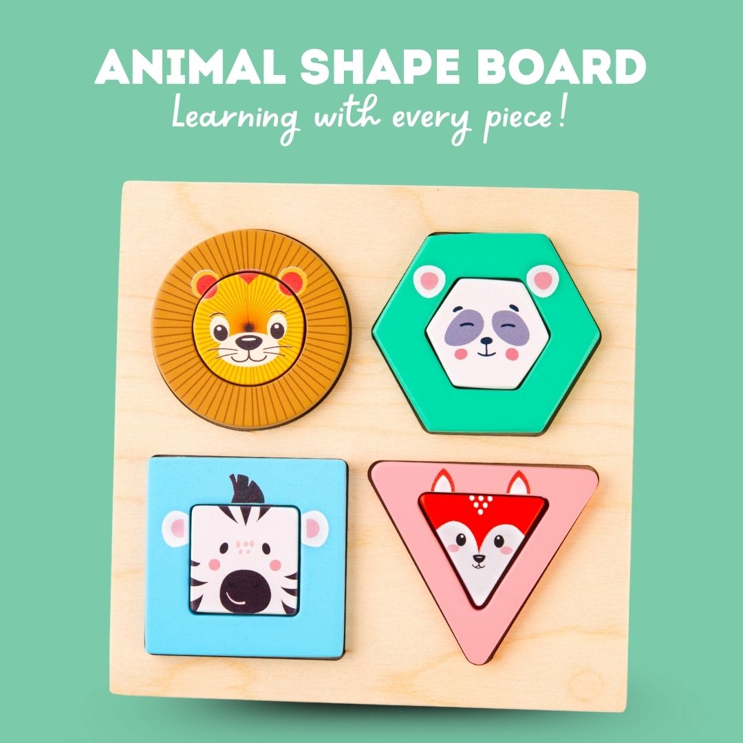 Cots and Cuddles Wooden Animal Stack & Sort Shapes for Kids - CNCWoodenAnimalStack&Sort