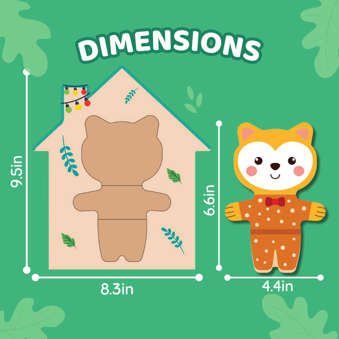 Cots and Cuddles Wooden Animals Mix & Match Dress Up Game for Kids Age 2+ - CNC Wooden Zoo Crew