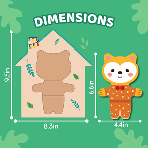 Cots and Cuddles Wooden Animals Mix & Match Dress Up Game for Kids Age 2+ - CNC Wooden Zoo Crew
