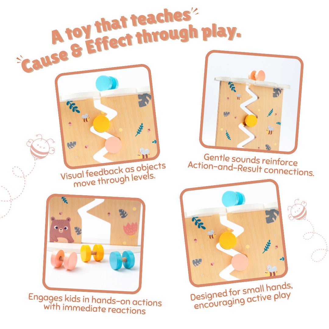 Cots and Cuddles Wooden Ball Tracker for Kids - CNC Wooden Ball Tracker