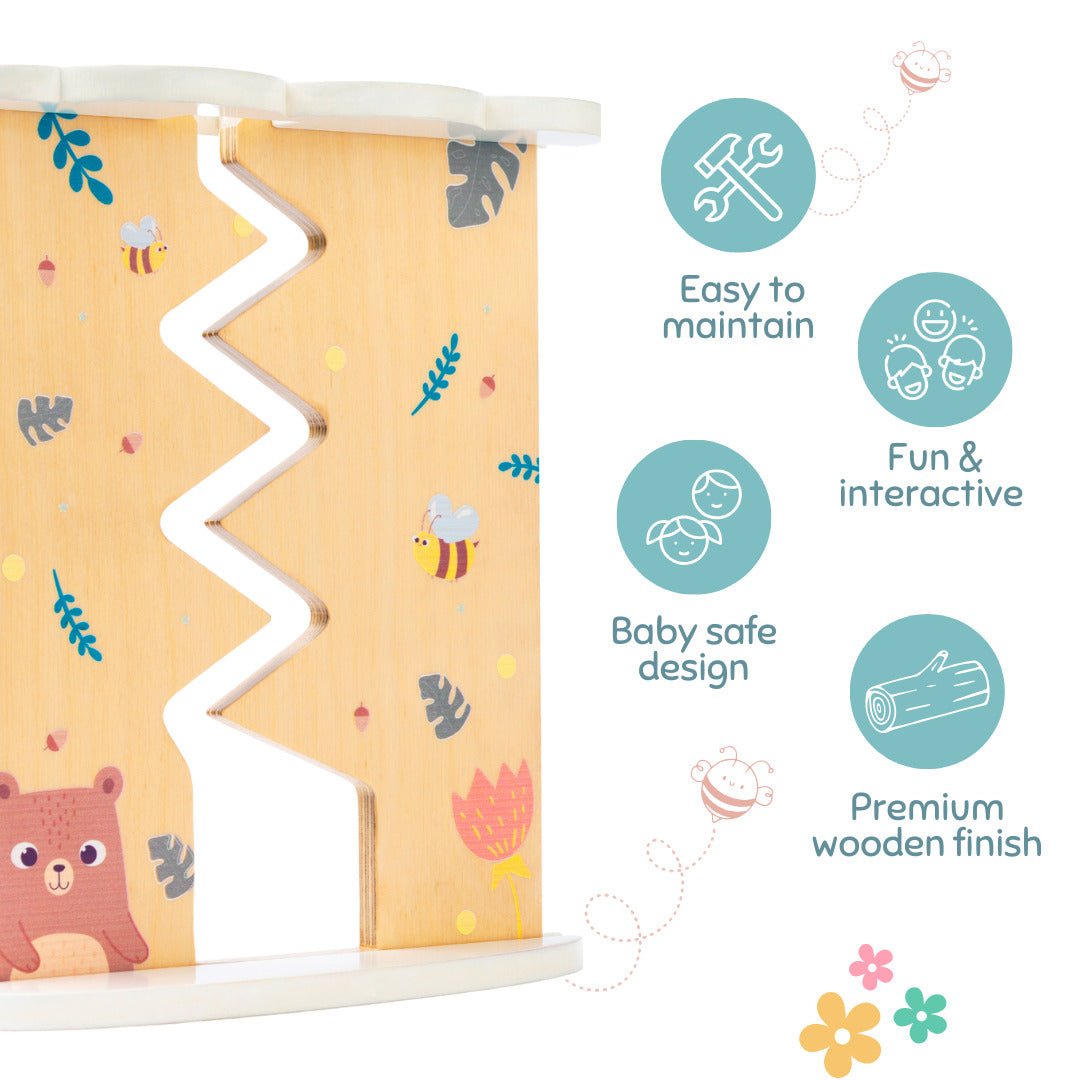 Cots and Cuddles Wooden Ball Tracker for Kids - CNC Wooden Ball Tracker