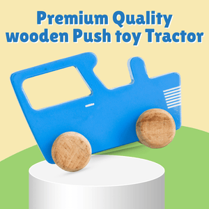 Cots and Cuddles Wooden Blue Tractor Toy for Kids - CNCWoodenBlueTractor