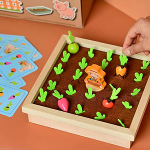 Cots and Cuddles Wooden Carrot & Reddish Farm Harvesting Game for Kids - CNCWoodenHarvestingGame