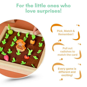 Cots and Cuddles Wooden Carrot & Reddish Farm Harvesting Game for Kids - CNCWoodenHarvestingGame