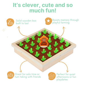 Cots and Cuddles Wooden Carrot & Reddish Farm Harvesting Game for Kids - CNCWoodenHarvestingGame