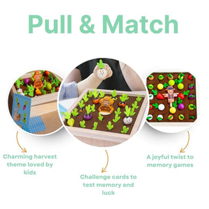 Cots and Cuddles Wooden Carrot & Reddish Farm Harvesting Game for Kids - CNCWoodenHarvestingGame
