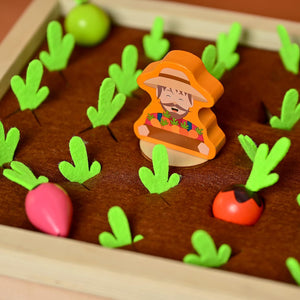 Cots and Cuddles Wooden Carrot & Reddish Farm Harvesting Game for Kids - CNCWoodenHarvestingGame