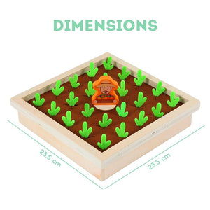 Cots and Cuddles Wooden Carrot & Reddish Farm Harvesting Game for Kids - CNCWoodenHarvestingGame