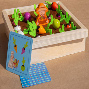 Cots and Cuddles Wooden Carrot & Reddish Farm Harvesting Game for Kids - CNCWoodenHarvestingGame