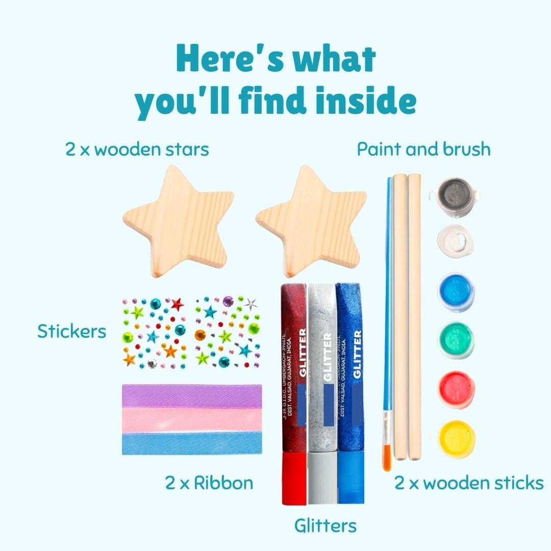 Cots and Cuddles Wooden Diy Fairy Wand Decoration Kit for Kids - CNCWoodenDiyFairyWand