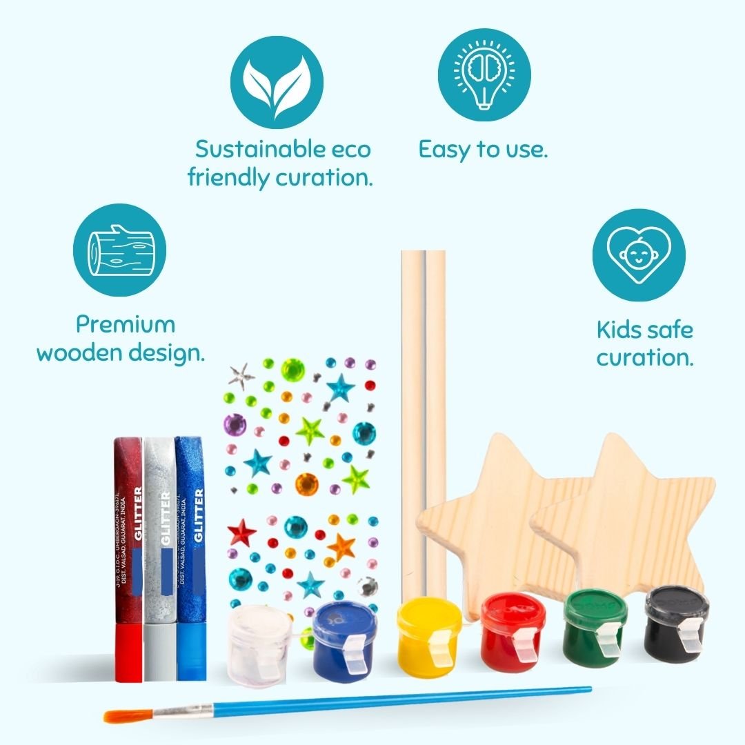 Cots and Cuddles Wooden Diy Fairy Wand Decoration Kit for Kids - CNCWoodenDiyFairyWand