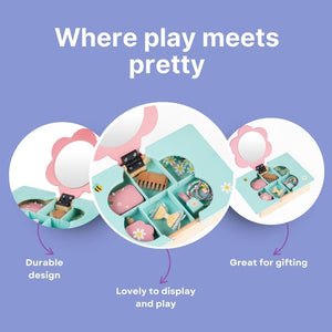 Cots and Cuddles Wooden Garden Flower Design Dressing Table Pretend Play Toy - CNCWoodenFlowerDressingTable