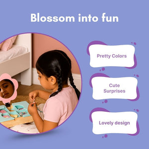 Cots and Cuddles Wooden Garden Flower Design Dressing Table Pretend Play Toy - CNCWoodenFlowerDressingTable
