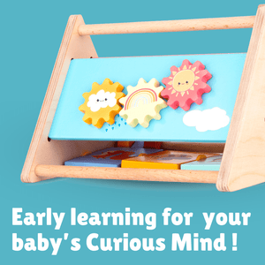 Cots and Cuddles Wooden Little Learner Activity Triangle for Kids Age1+ - CNC Wooden Activity Triangle