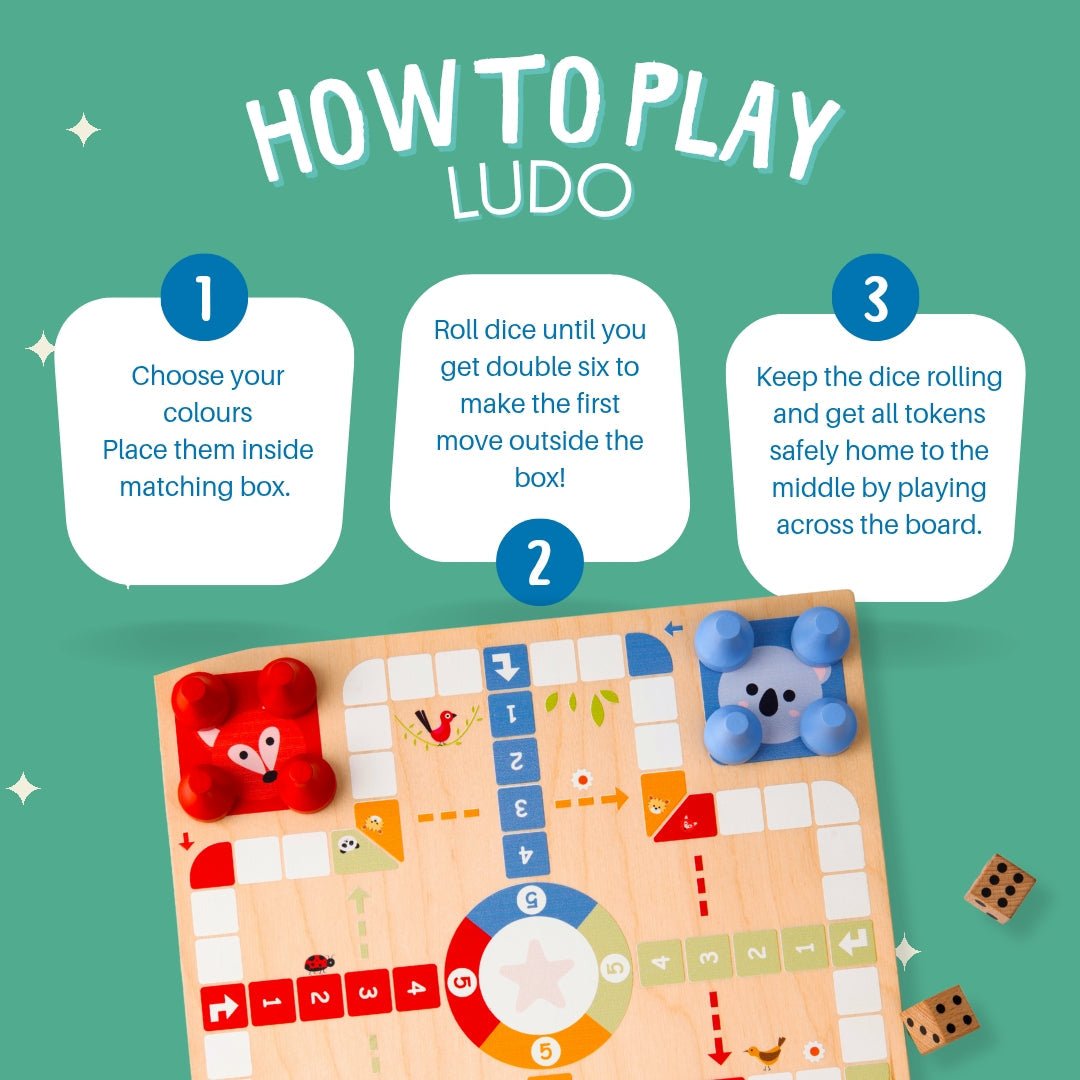 Cots and Cuddles Wooden Ludo and Snake & Ladder for kids - CNCWoodenLudoandSnake&Ladder