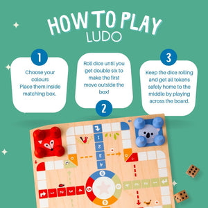 Cots and Cuddles Wooden Ludo and Snake & Ladder for kids - CNCWoodenLudoandSnake&Ladder