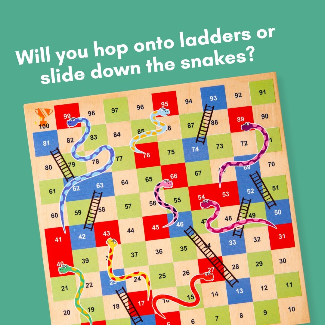 Cots and Cuddles Wooden Ludo and Snake & Ladder for kids - CNCWoodenLudoandSnake&Ladder