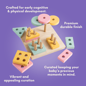 Cots and Cuddles Wooden Shape Sorter for Kids - CNC Wooden Shape Sorter
