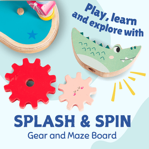 Cots and Cuddles Wooden Splash & Spin Gear and Maze Board - CNC Splash & Spin Maze Board