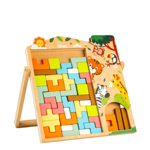 Cots and Cuddles Wooden Tetris Blocks Board Game for Kids - CNCWoodenTetris