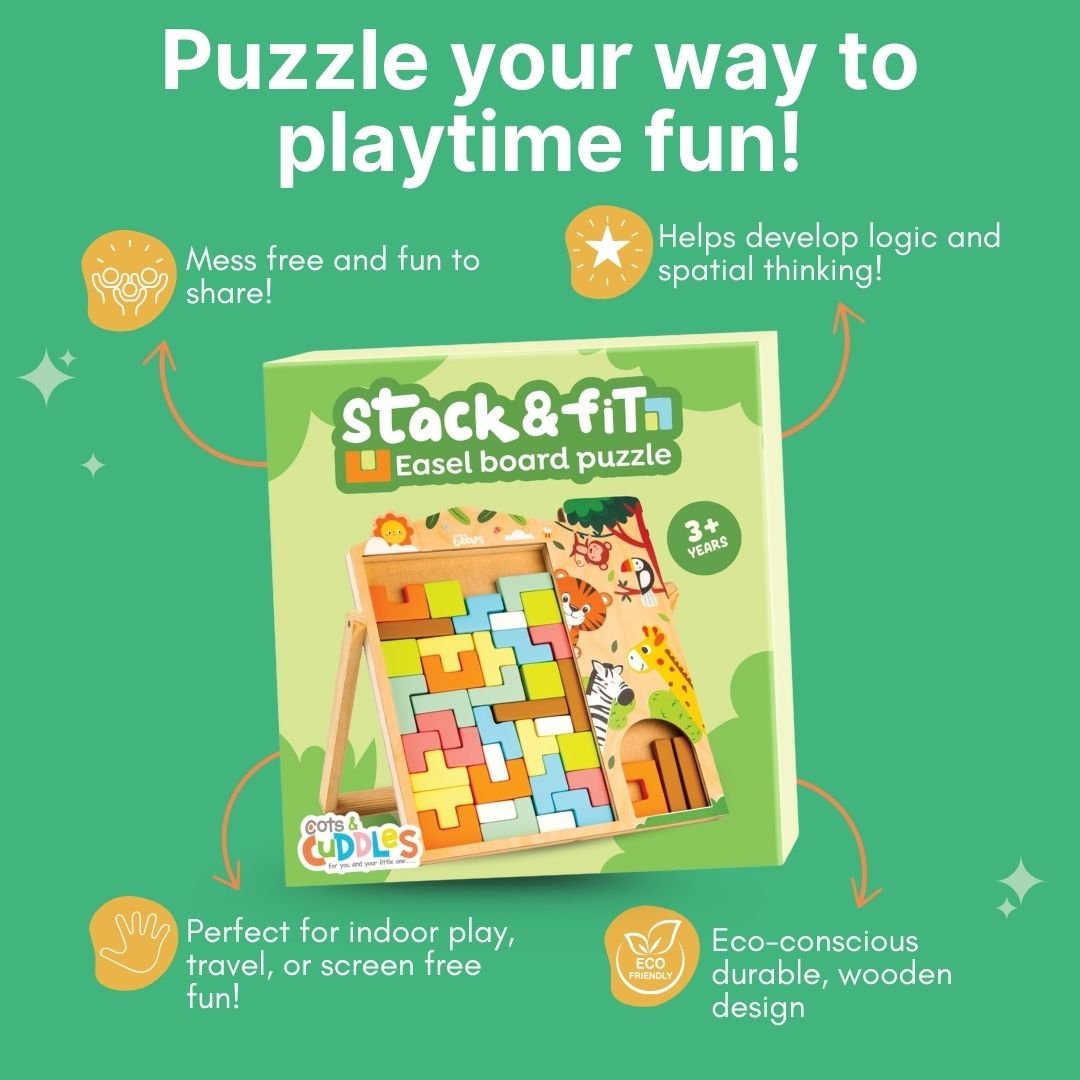 Cots and Cuddles Wooden Tetris Blocks Board Game for Kids - CNCWoodenTetris