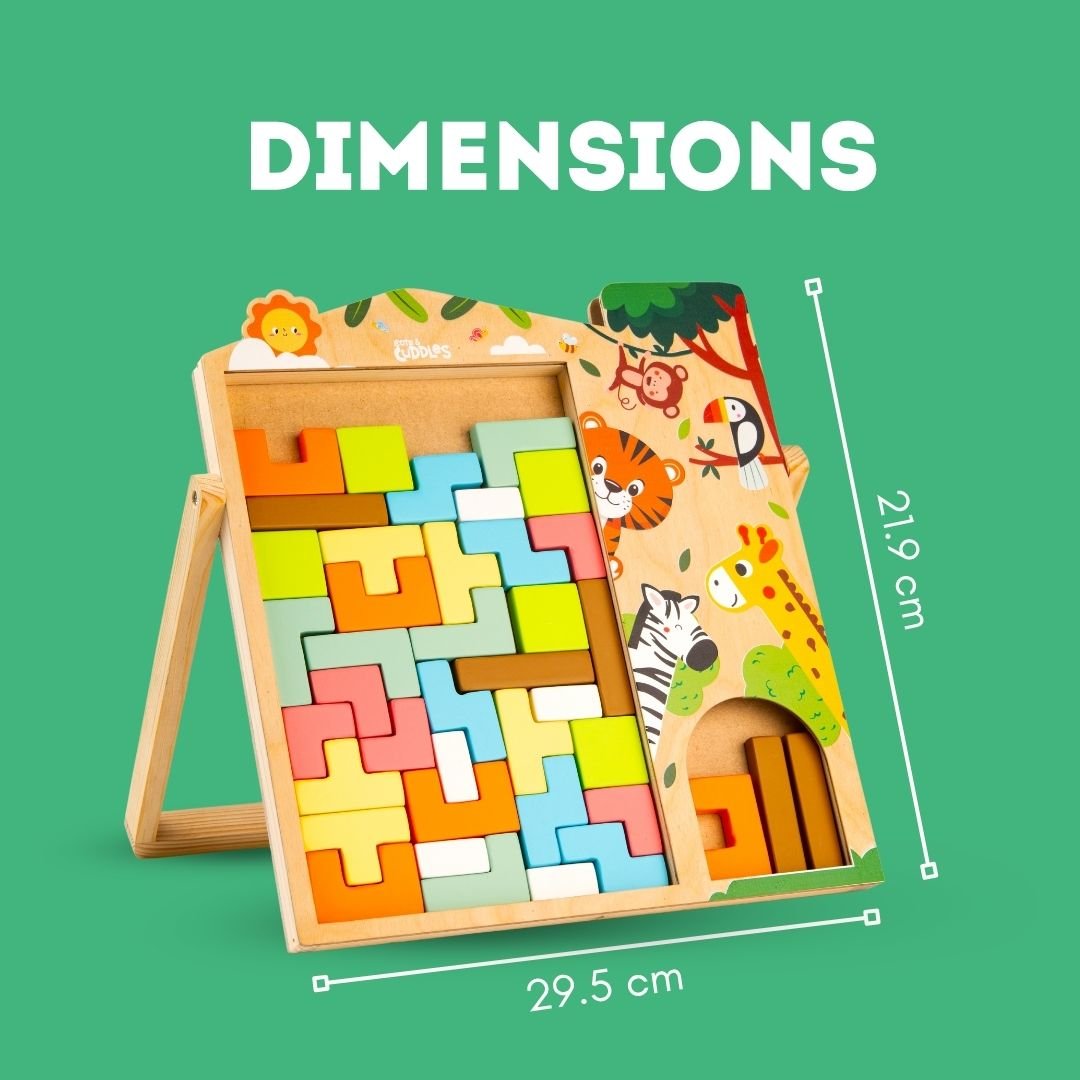 Cots and Cuddles Wooden Tetris Blocks Board Game for Kids - CNCWoodenTetris