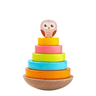 Cots and Cuddles Wooden Wobbling Owl Tower with Ring Stacking Toy for Kids - CNCWoodenOwlStacker