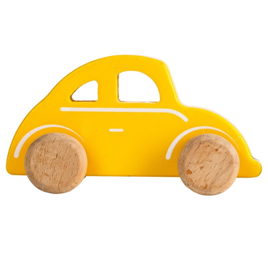 Cots and Cuddles Wooden Yellow Car Toy for Kids - CNCWoodenYellowCar