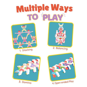 Cots & Cuddles 16pc Wooden Clown Balance Toy for Kids - CNCWoodenClownBalance