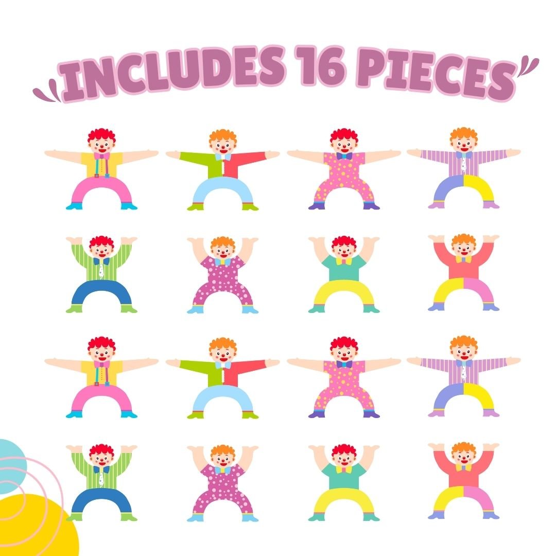 Cots & Cuddles 16pc Wooden Clown Balance Toy for Kids - CNCWoodenClownBalance