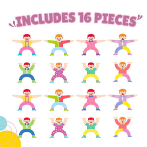 Cots & Cuddles 16pc Wooden Clown Balance Toy for Kids - CNCWoodenClownBalance