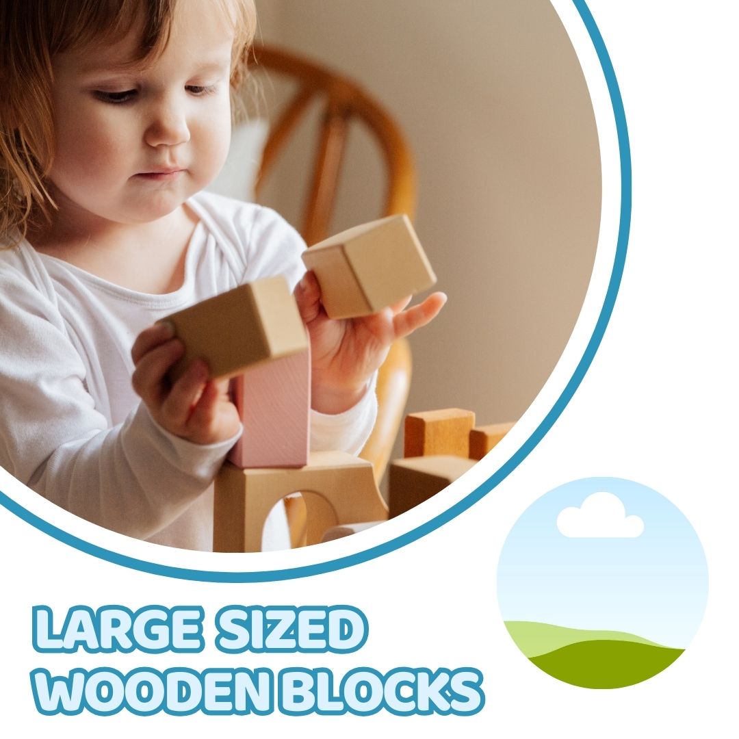 Cots & Cuddles 30pcs Wooden Building Blocks for Kids - CNCWooden30pcBuildingBlocks