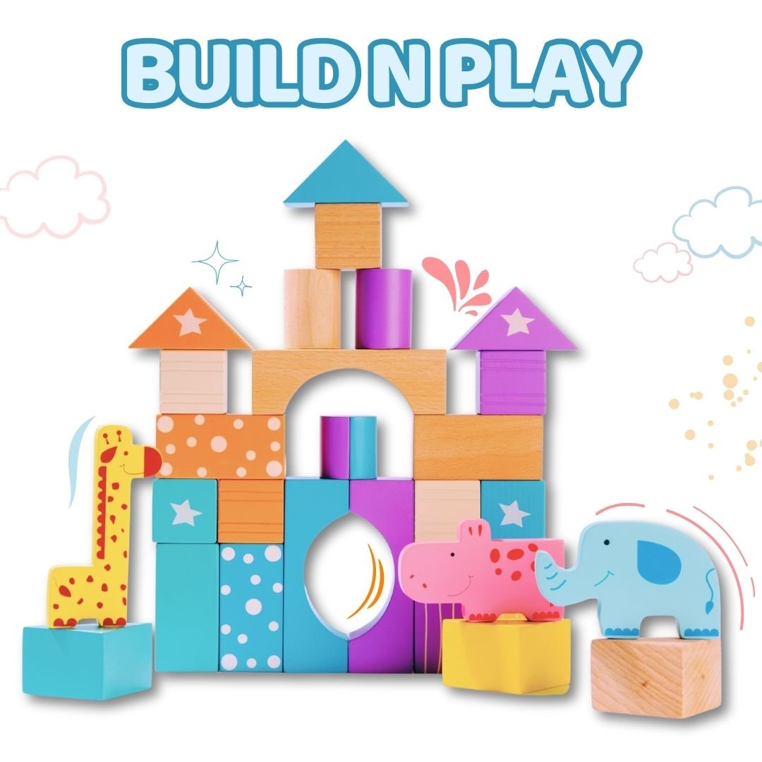 Cots & Cuddles 30pcs Wooden Building Blocks for Kids - CNCWooden30pcBuildingBlocks