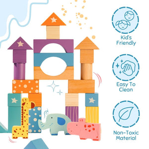 Cots & Cuddles 30pcs Wooden Building Blocks for Kids - CNCWooden30pcBuildingBlocks
