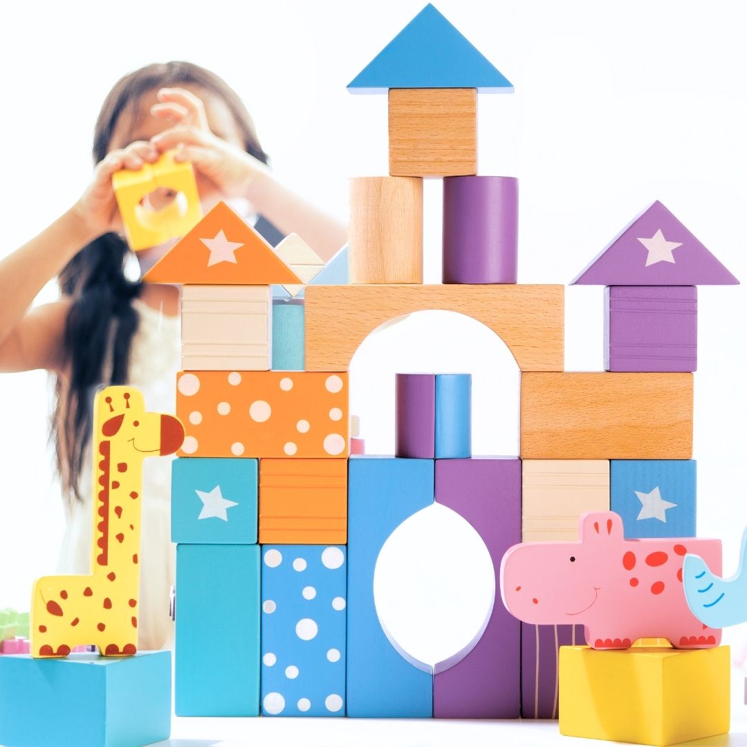 Cots & Cuddles 30pcs Wooden Building Blocks for Kids - CNCWooden30pcBuildingBlocks