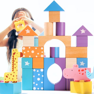 Cots & Cuddles 30pcs Wooden Building Blocks for Kids - CNCWooden30pcBuildingBlocks