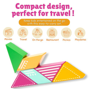 Cots & Cuddles 6pc Plane Magnetic Blocks Toy for Kids - CNC6pcMagnetBlocksPlane