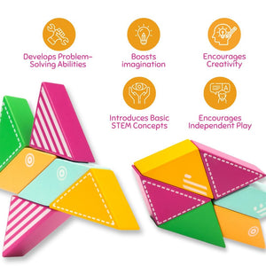 Cots & Cuddles 6pc Plane Magnetic Blocks Toy for Kids - CNC6pcMagnetBlocksPlane