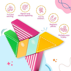 Cots & Cuddles 6pc Plane Magnetic Blocks Toy for Kids - CNC6pcMagnetBlocksPlane